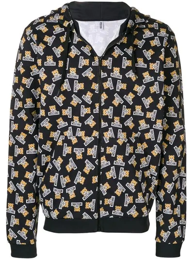 Moschino Teddy Bear Logo Print Hoodie - Blue