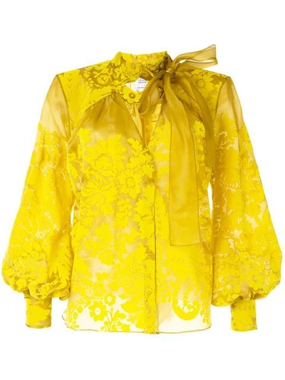 Rosie Assoulin Floral Embroidered Blouse In Yellow