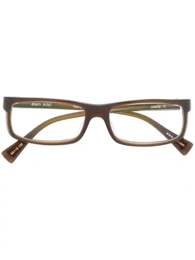 Alain Mikli Square Glasses In Brown