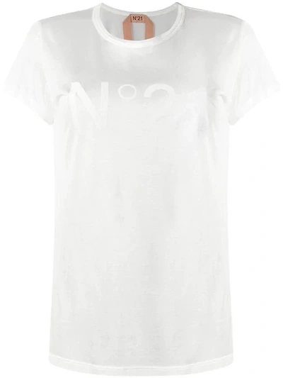 N°21 Logo Print T-shirt In White