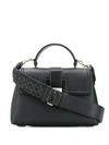 Bottega Veneta Intrecciato Strap Shoulder Bag In Black