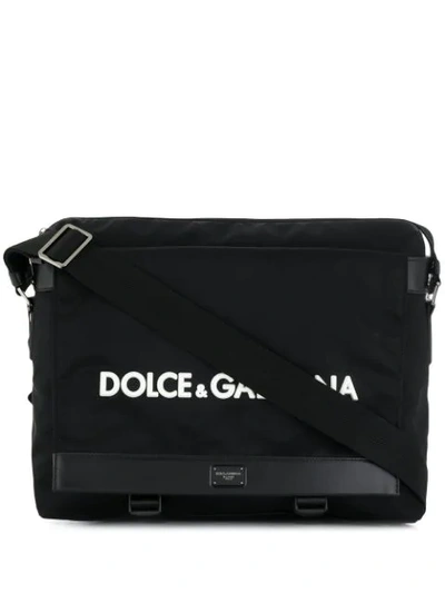 Dolce & Gabbana Logo Shoulder Bag In Black