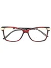 Cazal Square Frame Glasses In Red