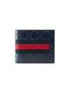 Gucci Signature Web Wallet In Blue