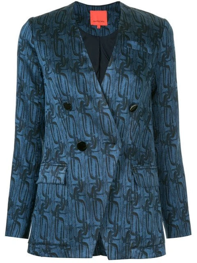 Manning Cartell Printed Double Breasted Blazer A In Blue