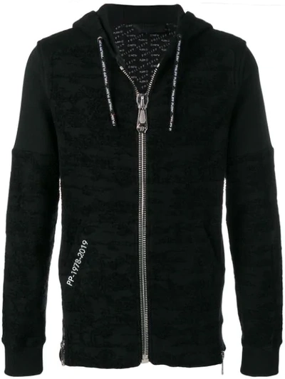 Philipp Plein Zipped Hoodie In Black