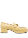 Gucci Horsebit Detail Platform Loafers In Yellow