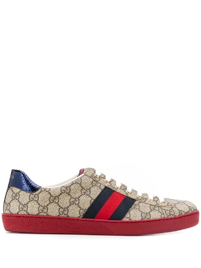 Gucci 'ace' Sneakers Mit Gg - Nude