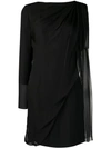 Lanvin Draped Overlay Dress In Black