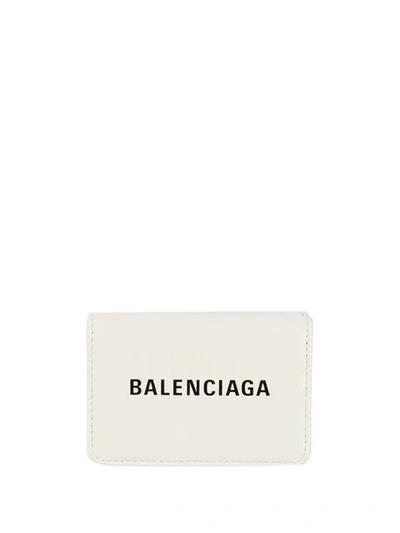 Balenciaga Everyday Logo Mini Wallet In White