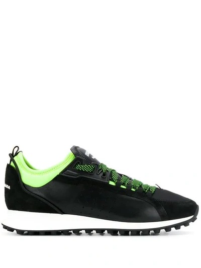 Dsquared2 Lace Up Logo Sneakers In Black