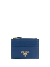 Prada Portemonnaie Mit Logo-schild In Blue