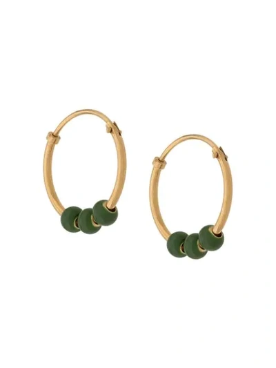 Bottega Veneta Beaded Hoop Earrings In Gold