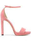 Jimmy Choo Misty 120 Candyfloss Suede Platform Sandal