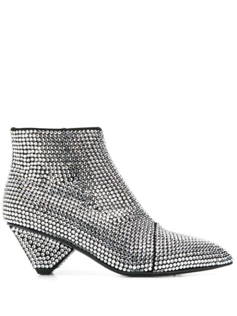 silver rhinestone boots