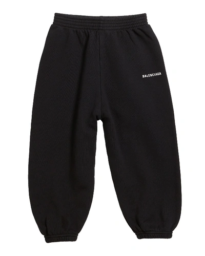 Balenciaga Cotton Logo Jogging Pants In Black