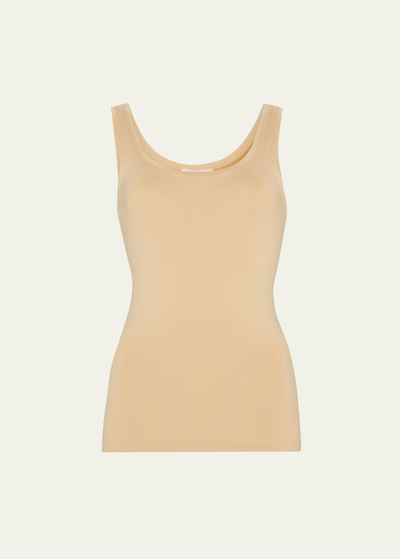 Hanro Scoop-neck Sleeveless Top In Beige