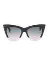 Fendi 52mm Two-tone Cat Eye Sunglasses In Black