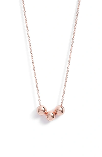 Gorjana Newport Beaded Necklace In Rose Gold