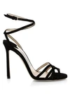 Jimmy Choo Mimi Suede Wrap-around Sandals In Black