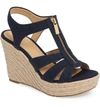 Michael Michael Kors Women's Berkley Woven Espadrille Wedge Sandals In Navy Canvas