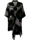 Yohji Yamamoto Floral Appliqués Asymmetric Shirt Dress - Black