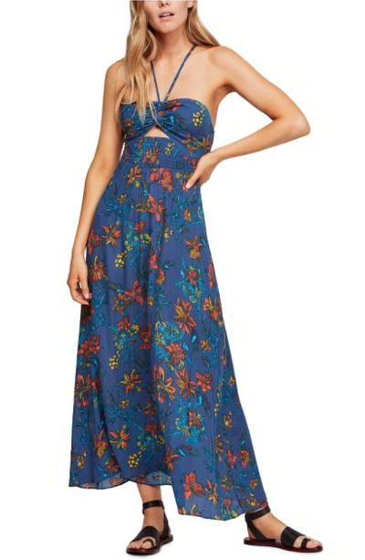 Free People One Step Ahead Maxi Dress In Blue