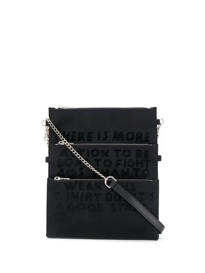 Mm6 Maison Margiela Charity Aids-print Shoulder Bag In Black