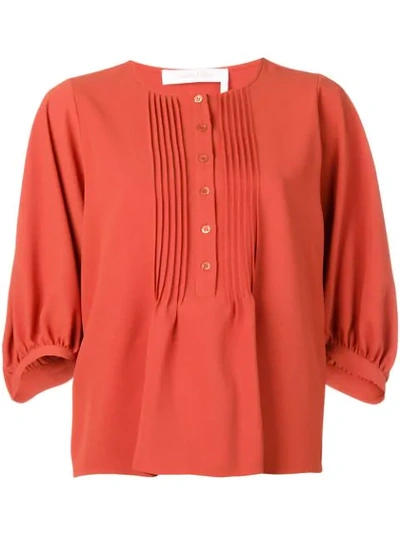 See By Chloé Button Down Collar Blouse In Brown