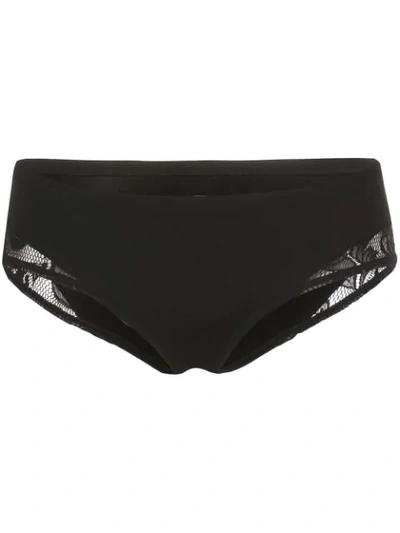 Cynthia Rowley Lacy Bikini Bottoms In Black