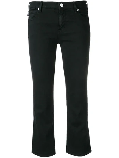 Love Moschino Cropped Flare Jeans In Black
