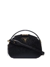 Prada Black Brique Leather Shoulder Bag