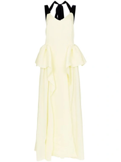 Roksanda Tirese Cascade-panel Organza Gown In Yellow