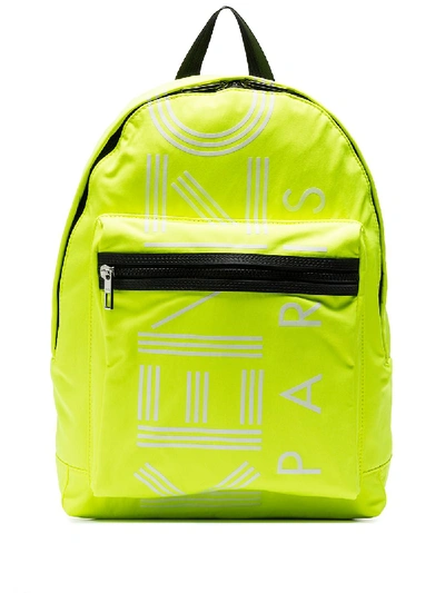 Kenzo Logo Printed Backpack - Yellow