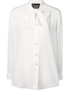 Boutique Moschino Pussy-bow Collar Blouse - White