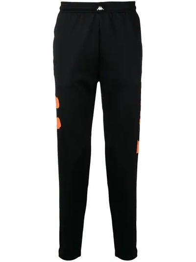 Kappa Contrast Logo Track Trousers In Black