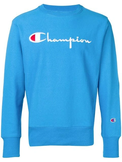 Champion Logo Sweater - Farfetch In Bz022 Blue