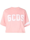 Gcds Logo Cropped T-shirt - Pink