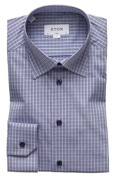 Eton Men's Slim-fit Check Dress Shirt In Blue