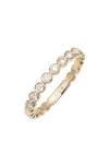 Ef Collection Diamond Bezel Stackable Ring In Yellow Gold/ Diamond