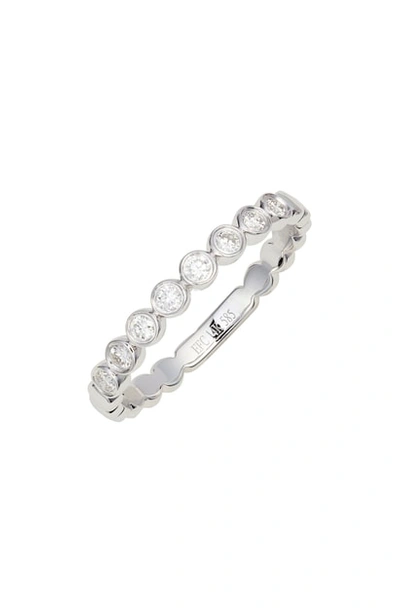 Ef Collection Diamond Bezel Stackable Ring In White Gold/ Diamond
