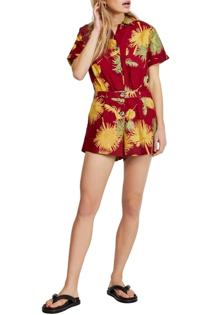 Free People Malibu Romper In Red Combo