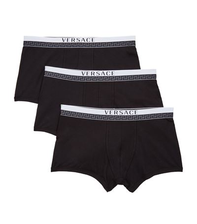 Versace Low Rise Trunks (pack Of 3) In Black | ModeSens