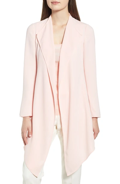 Anne Klein Soft Crepe Waterfall Jacket In Cherry Blossom
