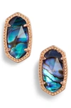 Kendra Scott Ellie Earrings In Rose Gold/ Abalone Shell