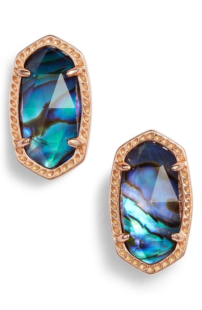 Kendra Scott Ellie Earrings In Rose Gold/ Abalone Shell