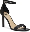 Vince Camuto Lauralie Ankle Strap Sandal In Black Patent Leather