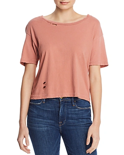Current Elliott Current/elliott The Short Distressed Tee In Canyon Rose With Destroy
