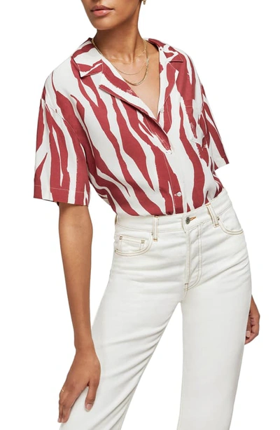 Anine Bing Benji Zebra Print Button-down Top