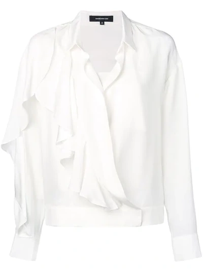Barbara Bui Ruffle Long-sleeve Blouse In White